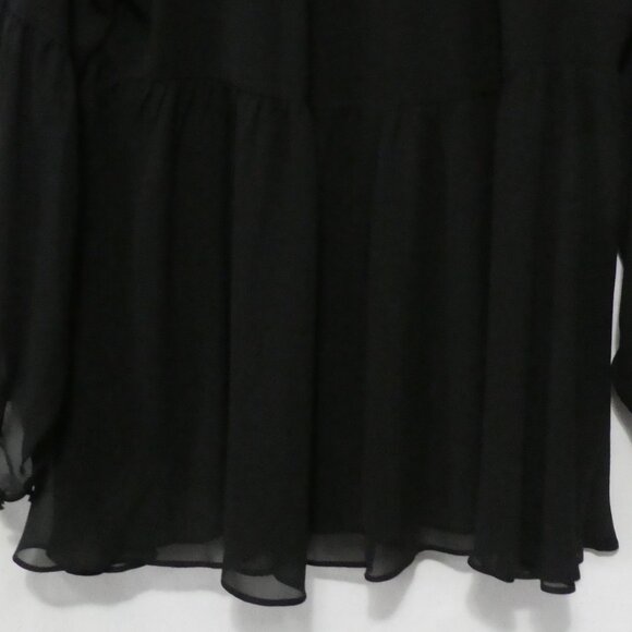 LOVE & LEGEND | size 16 | Elegant Black Sheer Long Sleeve Blouse | Button Front - Picture 14 of 15